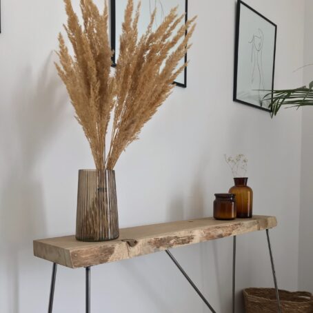 KONSOLA Minimalistyczna drewno dąb metal stal - obrazek 2