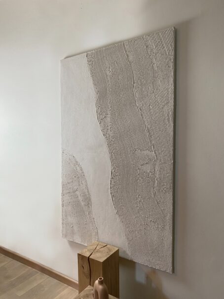 MINIMALISTYCZNY OBRAZ strukturalny abstract Wabi Sabi Japandi WAVES - obrazek 3