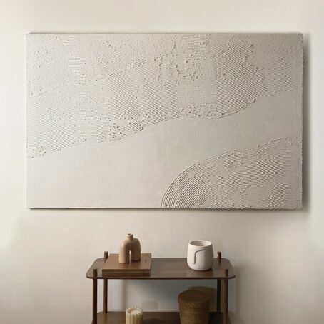 MINIMALISTYCZNY OBRAZ strukturalny abstract Wabi Sabi Japandi WAVES - obrazek 2