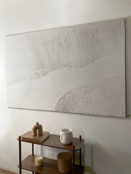 MINIMALISTYCZNY OBRAZ strukturalny abstract Wabi Sabi Japandi WAVES - obrazek 3
