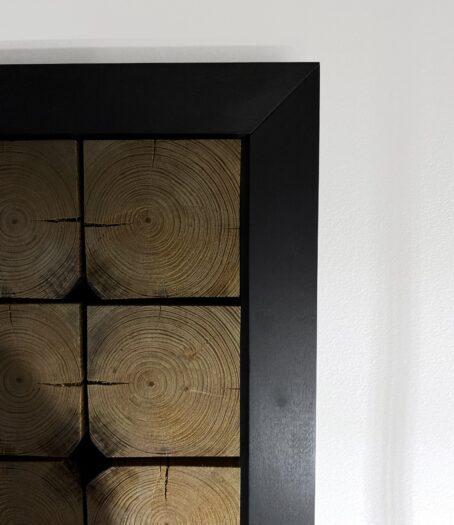 MINIMALISTYCZNY GEOMETRYCZNY OBRAZ Z DREWNA dekoracja naturalna - obrazek 3
